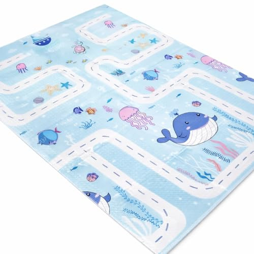 1Above Foldable Baby Playmat 180x130cm | Waterproof | Reversible Large Playmat | Thick Padded XPE Baby Crawl Mat | Ideal for Bedroom, Nursery & Playroom