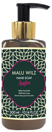 Malu Wilz Hand Soap Amber Handseife flüssig 300ml, vegan I Milde Seife schützt und pflegt die Haut beim Waschen I Flüssigseife mit herrlichem Wohlduft