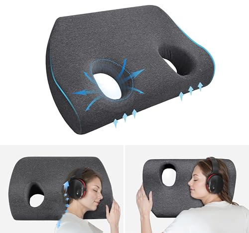 Johnear Kissen mit Ohrloch,Piercing Kissen für Seitenschläfer,Memory Foam Kopfkissen für Seitenschläfer zur Schmerzlinderung im Ohr, Ergonomisches Schlafkissen Memory Foam Kissen für Seite schlafen