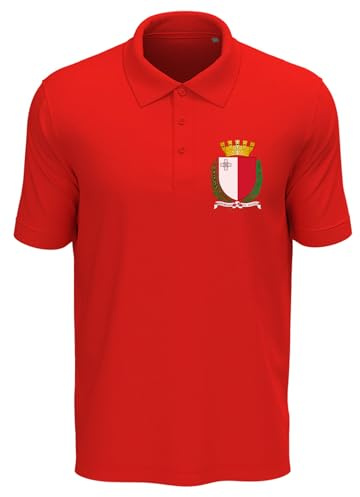Coat of Arms of Malta Polo Uomo Cotone Rosso, Rosso, S