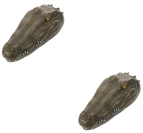 BESPORTBLE 2St Gartendekoration Hippo-Gartenstatue Aquarium Hippo Ornament Teich-Nilpferd-Dekoration Garten Accessoires Garten Spielzeug Simulierter Krokodilkopf-Dekor Hofbedarf Harz