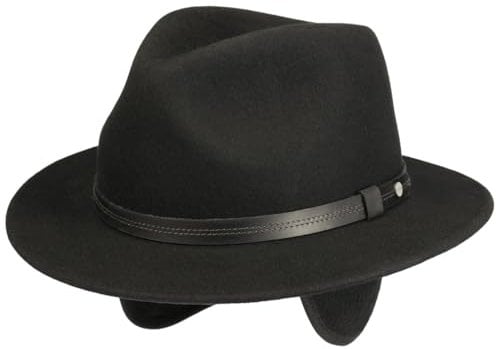 Stetson Traveller Wollhut Herren Winter mit Ohrenklappen schwarz XXL (62-63 cm)