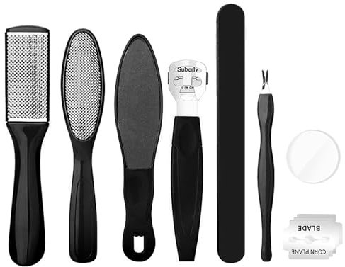 SUJOSAJU Set di attrezzi professionali per pedicure, 8 in 1, per pedicure, per la cura dei piedi, per donne, uomini, salone o a casa