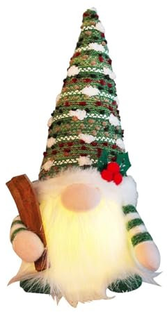 Qaonsciug 2023 Weihnachten Leuchtende Ski Spielzeug Gesichtslos Langer Bart Rudolf Weihnachtsdekoration
