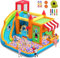 FBSPORT hüpfburg Outdoor mit gebläse hüpfburgen Kinder aufblasbare hüpfburg draußen XXL Outdoor für Erwachsene groß hüpfburg mit rutsche geeignet für Kinder 424 ×388 ×238 cm Rosa