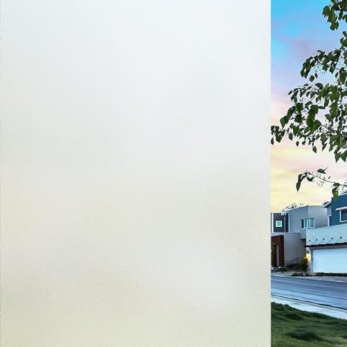 Fensterfolie Blickdicht Selbstklebend 70 x 100 cm Sichtschutzfolie Fenster Mattierte Fensterfolie Blickschutz, Sonnenschutz, Entfernbar, Statisch Haftend, für Zbüro, Rein matt