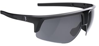 BBB Cycling Fahrradbrille Sportbrille Langlebige Radsport Sonnenbrillen Herren und Damen 100% UV-Schutz Gravel Bike Rennrad & MTB Comet Glänzend Schwarz Rauch BSG-75