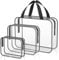 Cheerhom 3PCS Trousse de Toilette Transparente, Kit de Voyage pour l’Avion, Trousse Maquillage, Trousse de Toilette Femme Homme