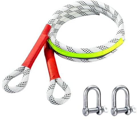 Kinetic Recovery Rope - Highly Stretchy Trailer Rope, Durable Tow Strap High Performance Tow Strap with Hook Complete Tow Rope Recovery Kit Tow Rope Recovery Ki