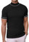 COOFANDY Mens Mock Turtleneck T Shirts Short Sleeve High Neck T-Shirts for Men Summer Ribbed Contrast Top Black & White XL
