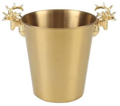 LAHTIQWE Home Ice Bucket Gold Champagner -Eimer Vintage Kühler Getränkwanne Champagnerei -Eisflasche mit Tragegriff für Bier KTV Clubs Bar Partys