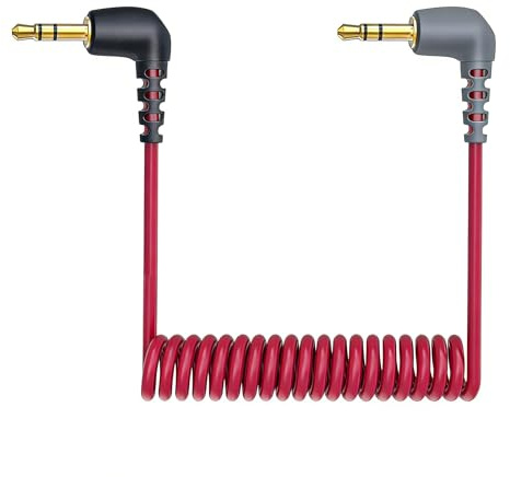 3,5 mm TRS Mikrofonkabel SC2, Kamera-Audiokabel, Gewickeltes Rechtwinklige Mikrofonkabel Stecker und Stecker Recorder Mikrofonersatz für Rode Kozmpatibel mit DJI Mic 2 und Rode Microphone Wireless Pro