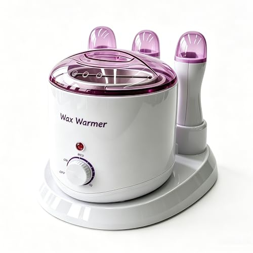 BACTIBLAST 4 in1 Professioneller Wachswärmer, 800ml Wax Maschine + 3×100g Roll on Heißwachsgerät mit separaten Schaltern, Wachsgerät zur haarentfernung, Waxing Set für Ganzkörper-Haarentfernung