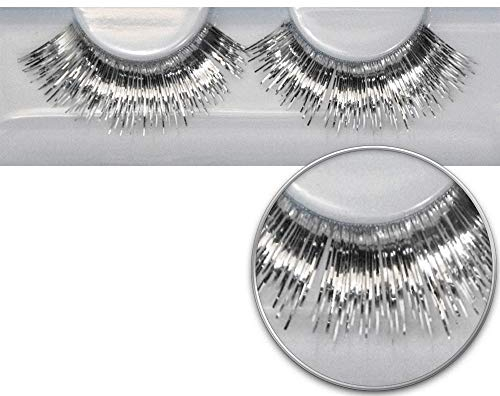 Grimas professionelle Fashionwimpern | Nummer 271 - Silber glänzend | Hochwertige falsche Wimpern in besonderem Design für Karneval, Theater, Halloween und mehr