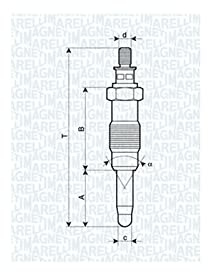 MAGNETI MARELLI Diesel Glühkerze 11,5V Schlüsselweite: 12mm Gewindemaß:M12X1,25 Glühkerzenausführung:Metall-Glühkerze Kompatibel mit MERCEDES-BENZ 190 W201 Stufenheck W124 C-Klasse Limousine W202