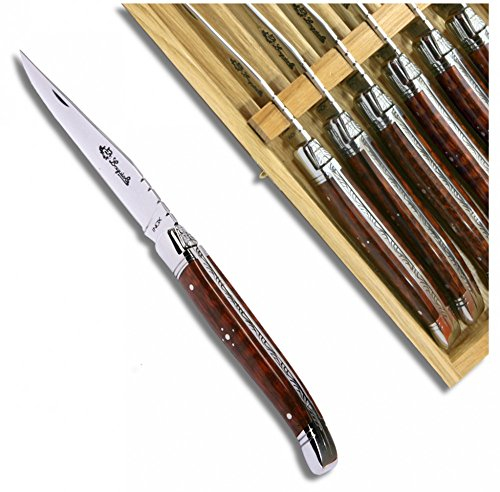 Coltello bistecca Laguiole da tavolo manico in legno d'amore