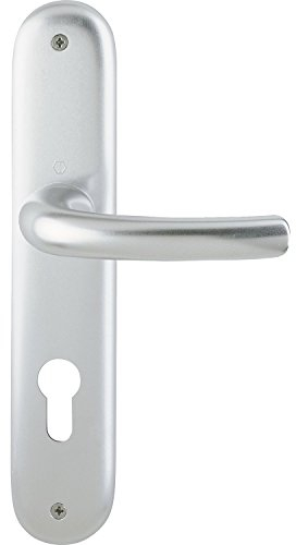 HOPPE 5x Drückergarnitur TOKYO - auf Langschild Profilzylinder Entfernung 88mm, für Türstärke 37-42mm, silber eloxiert