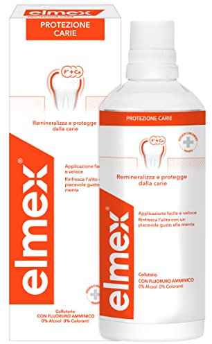 elmex Collutorio Protezione Carie 1 Confezione da 400 ml I Proteggete i Denti Contro le Carie I Con Fluoruro Amminico