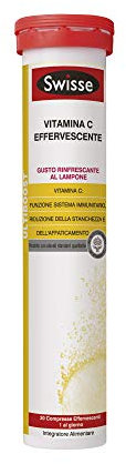 Swisse Vitamina C Effervescente, Integratore Alimentare, Supporta il Sistema Immunitario e la Produzione di Energia, 20 Compresse
