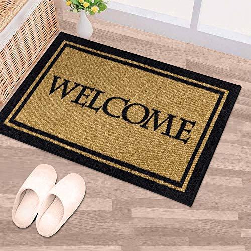 Ottomanson Fußmatten-Kollektion rechteckige Fußmatte mit Aufschrift „Welcome“, 51 cm x 76 cm, Beige