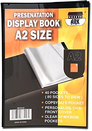 ARK Präsentationsmappe, A2, 40 Taschen, Schwarz, 1 Stück