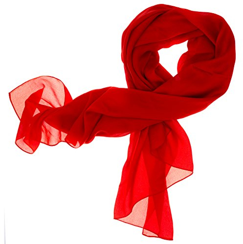 DOLCE ABBRACCIO by RiemTEX ® Schal Damen LADY SUNSHINE Seidentuch Tücher mit hohem Seidenanteil Pashmina Stola Tuch Halstuch Kopftuch in klassischem Rot Damen Seidenschal Elegante Schals (Rot)