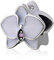 925 Sterling Silber Orchidee Charm Blume Charm Jubiläum Charm Weihnachten Charm Herz Liebe Charm Familie Charm für Pandora Armband (weiß)