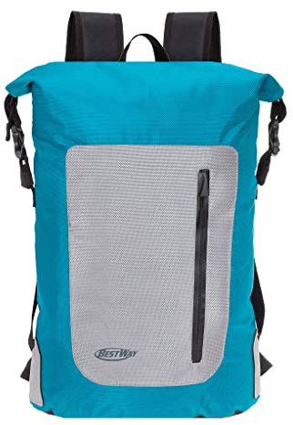 Roll Top Rucksack aus Plane Bestway Backpack Driver Herren & Damen Tagesrucksack Freizeitrucksack + Trinkflasche (Turquise 2500)