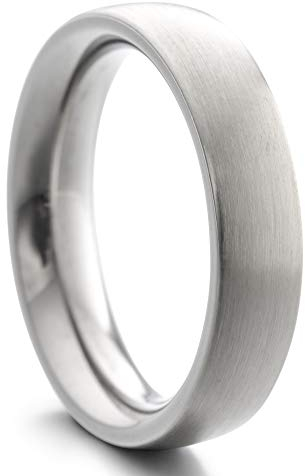 Heideman Ring Damen und Herren Paari aus Edelstahl silber farben poliert oder matt Damenring für Frauen und Männer Partnerringe 5mm breit schmaler gewölbter Ring
