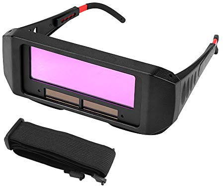 Welding Goggles Auto Darkening, Auto Welding Glasses Welding Mask Solar Auto Darkening Welder Eyes Glasses Welding Helmet Glasses with Elastic Strap for Protecting Eyes
