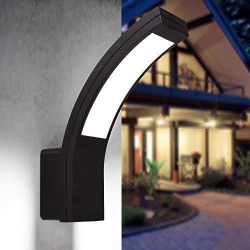 max K O M F O R T LED Aussenleuchten Wand-leuchte Wandlampe neutralweiß 4000K Flurleuchte Fluter 15W schwarz modern IP54 PIRIT-BK-0