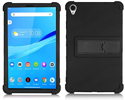 RLTech Funda Carcasa para Lenovo Tab M8, Silicona TPU Flexible con Soporte Función Funda Protectora Case Cover para Lenovo Tab M8 TB-8505F/TB-8505X 8 Pulgada, Negro
