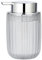 WENKO Seifenspender Agropoli Transparent, nachfüllbarer Seifendosierer für Flüssigseife aus Kunststoff mit plastischer Formgebung und gefrosteter Oberfläche, 7,5 x 12,5 x 9 cm, Füllmenge 250 ml