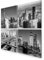 B&D XXL - Wandbilder Set New York 60x60 cm 4 Teilig je 30x30 Vlies Leinwandbild Kunstdruck modern Wandbilder XXL Wanddekoration Design Wand Bild mehrteilig - City Stadt NYC skyline grau