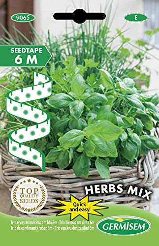 Germisem Herbs Mix Trio Hierbas Aromáticas Semillas en Cinta de 6 m