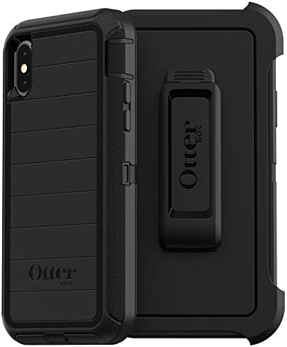 OtterBox Defender Series Rugged Case & Holster for iPhone Xs & iPhone X - Non-Retail Packaging - Black (with Microbial Defense)