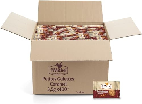 Saint-Michel - Petites Galettes au Caramel - Lot de 400 Sachets Individuels - Idéal Pause Café