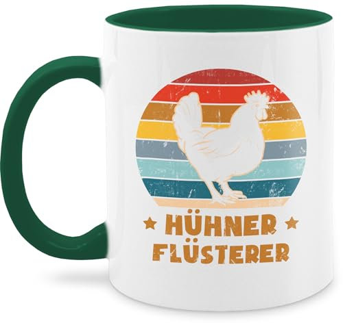 Tasse Tassen 325ml - Statement - Hühner Flüsterer Vintage - 325 ml - Dunkelgrün - mit hühnern kaffetassen sprüche statements huhn haferl statement-tasse frohes neues jahr kaffeetasse new year