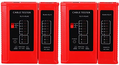iplusmile 2pcs Network Cable Test Tool Rj11 Wire Cable Tester Tracer Led Indicator