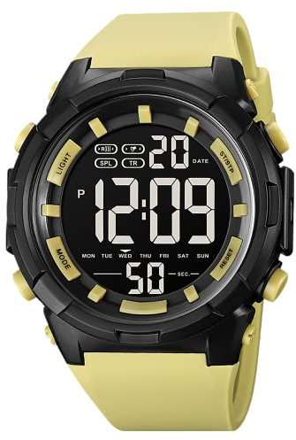 findtime Herren Digitaluhr Sport Uhren für Männer Militär Outdoor Stoppuhr LED Licht Armbanduhr mit Wecker Chronograph Countdown Schwarz Uhr Digital 3 ATM Wasserdicht mit Hintergrundbeleuchtung