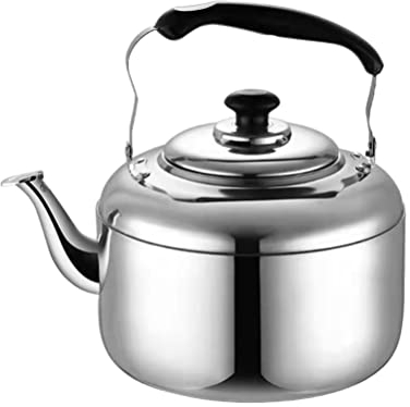 UPKOCH Stove Top Kettle, 2L Stainless Steel Teapot Camping Induction Tea Pot Hot Water Kettle for Gas Hobs, Induction and Electric Hobs