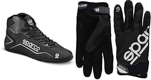 Kart Schuhe K-Pole GRÖSSE 43 SCHWARZ/B & 002093NR2M Handschuhe Meca 3 Tg. M, Schwarz, M