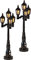 VBS 2er-Pack Straßenleterne mit LED-Beleuchtung 10 cm Miniatur Puppenhaus Modelleisenbahn