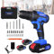Taladro de mano inalámbrico alimentado por batería, taladro combinado de 21 V para taladrar metal/pared/madera, 2 x 1500 mAh, 45 Nm, ajuste de par 25+1, 2 velocidades, luz LED