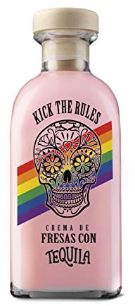 KICK THE RULES - PRIDE EDITION Crema de Fresas con Tequila - 15º - Botella de 0,7L - Tequila de Fresa - Tequila Rosa