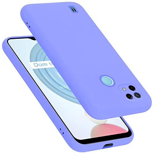 Cadorabo Hülle kompatibel mit Realme C21 Hülle Silikon Handyhülle für C21 Case aus flüssigem Silikon- Kratzfeste und stoßfeste dünne TPU Schutzhülle - Liquid HELL LILA