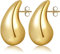 18k Dupes Ohrringe Gold,Chunky Goldene Damen,Hypoallergene Vergoldete Waterdrop Dicke Creolen Modeschmuck für Frauen Mädchen Geschenke（18*32mm）