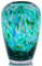 Vase bleu sarcelle de 22,9 cm de haut, vase en verre soufflé à la main, vases modernes à large ouverture pour décoration de bourgeons et fleurs – Idéal pour salon, cuisine, mariage, table à manger