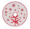 N&T NIETING Christmas Tree Skirt, 30 Inches White Snowflake Printed White Rustic Burlap Tree Skirt, Mini Tree Skirt Farmhouse Xmas Tree Holiday Decorations(White)