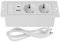Toma de corriente empotrada para mesa con 2 USB, regleta empotrada con cable de 1,8 m, toma de corriente con toma de corriente USB (blanco)